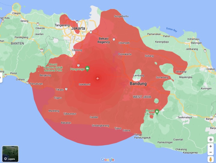 Doc. Google Map Cianjur EarthquakeDoc. Google Map Cianjur Earthquake