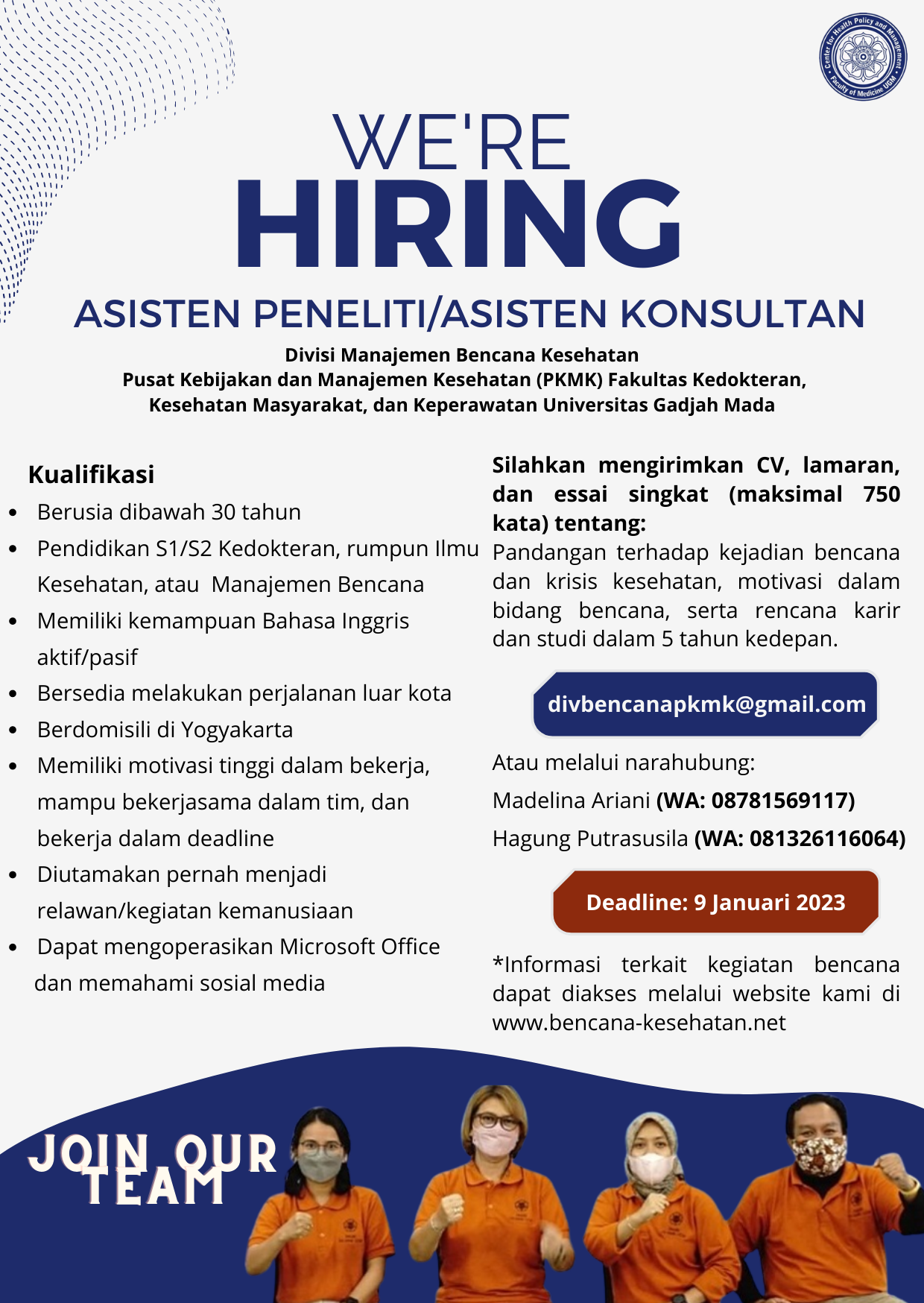 Open Recruitment Asisten Peneliti Divisi MBK